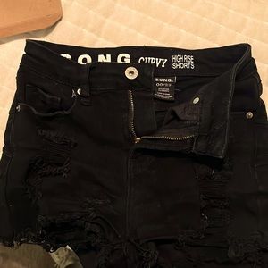 S.O.N.G. Shorts | S.O.N.G. Black Curvy High Rise Shorts